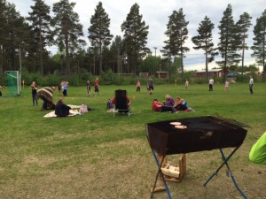 Grillning på fotbollsplanen